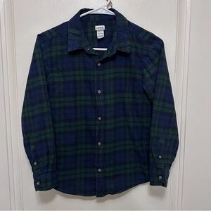 Carter's Navy and Green Plaid Button-Down Shirt